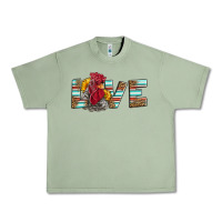 Oil Green love rooster head Urban Heavy Tee - LillyAllenDesigns