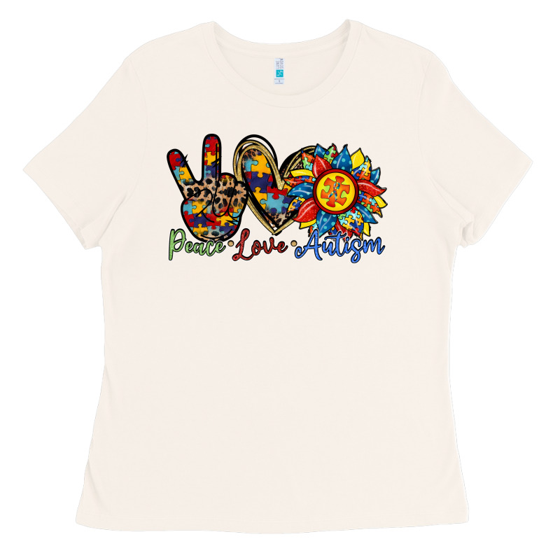 Peace Love Autism Sunflower Ladies Tee by RacoonDesign | Teevron
