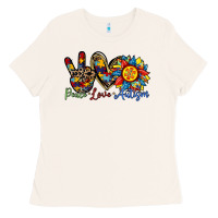 Bone peace love autism sunflower Ladies Tee - RacoonDesign