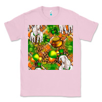 Bubblegum Pink St. Patrick's Goat Family With Balloons Seamless Classic Tee - FaDigitalArtStudio