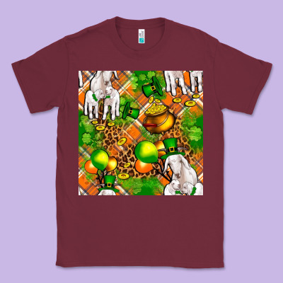 St. Patrick's Goat Family With Balloons Seamless Classic Tee Designed By Fadigitalartstudio