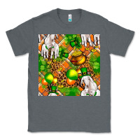 Charcoal Heather St. Patrick's Goat Family With Balloons Seamless Classic Tee - FaDigitalArtStudio