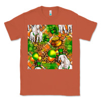 Copper St. Patrick's Goat Family With Balloons Seamless Classic Tee - FaDigitalArtStudio