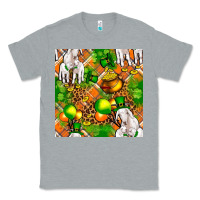 Heather Grey St. Patrick's Goat Family With Balloons Seamless Classic Tee - FaDigitalArtStudio