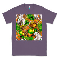 Lavender St. Patrick's Goat Family With Balloons Seamless Classic Tee - FaDigitalArtStudio