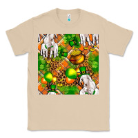 Mushroom St. Patrick's Goat Family With Balloons Seamless Classic Tee - FaDigitalArtStudio