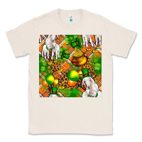 Natural St. Patrick's Goat Family With Balloons Seamless Classic Tee - FaDigitalArtStudio