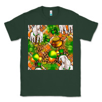 Sports Green St. Patrick's Goat Family With Balloons Seamless Classic Tee - FaDigitalArtStudio