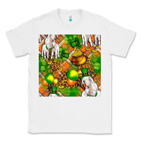 White St. Patrick's Goat Family With Balloons Seamless Classic Tee - FaDigitalArtStudio
