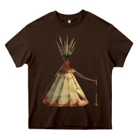 Chocolate Brown teepe tipi Heavy Core Tee - FaDigitalArtStudio