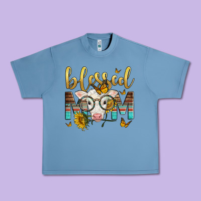 Western Blessed Mom Baby Calf Urban Heavy Tee Designed By Lillyallendesigns