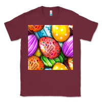 Burgundy Happy Easter Eggs Seamless Pattern Classic Tee - BundleAndBundleShop