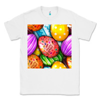White Happy Easter Eggs Seamless Pattern Classic Tee - BundleAndBundleShop