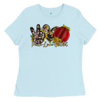Baby Blue peace love cricket Ladies Tee - RacoonDesign
