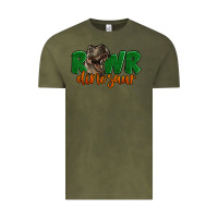 Vintage Olive Rawr Dinosaur Vintage Tee - LillyAllenDesigns