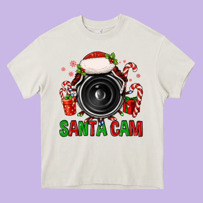 Santa Cam Heavy Core Tee Designed By Fadigitalartstudio