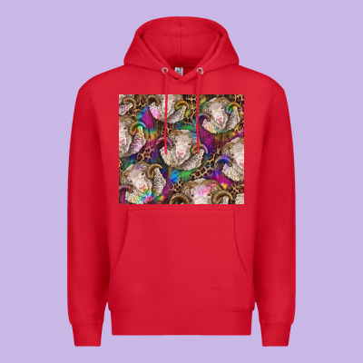 Merino Ram Tie Dye Tumbler Premium Hoodie Designed By Barkaloodesign