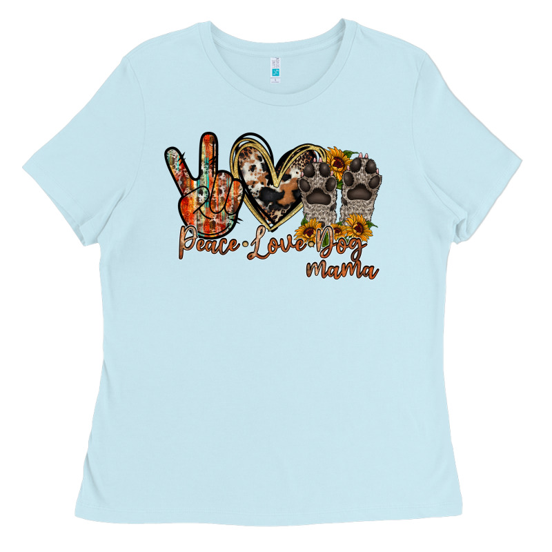 Peace Love Dog Mama Ladies Tee by RacoonDesign | Teevron
