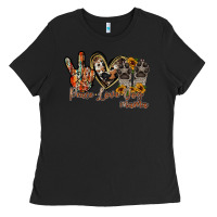 Black peace love dog mama Ladies Tee - RacoonDesign