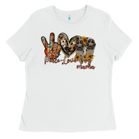 White peace love dog mama Ladies Tee - RacoonDesign