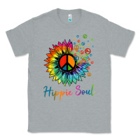 Heather Grey daisy peace sign hippie soul retro hippie flower lovers t shirt Classic Tee - baoMotion
