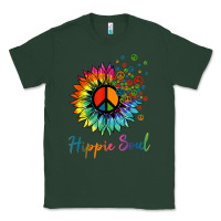 Sports Green daisy peace sign hippie soul retro hippie flower lovers t shirt Classic Tee - baoMotion