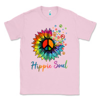 Bubblegum Pink daisy peace sign hippie soul retro hippie flower lovers t shirt Classic Tee - baoMotion