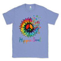 Colony Blue daisy peace sign hippie soul retro hippie flower lovers t shirt Classic Tee - baoMotion