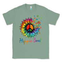 Sage daisy peace sign hippie soul retro hippie flower lovers t shirt Classic Tee - baoMotion
