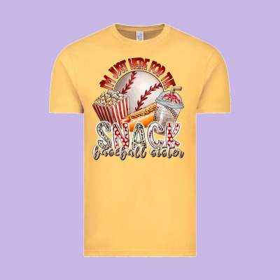 I Am Just Here For The Snack Baseball Sister Vintage Tee Designed By Racoondesign