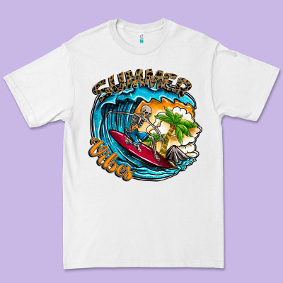 Summer Vibes Premium Tee Designed By Cowhidedigitalart