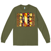 Army Green softball serape leopard cowhide glitter brushstrokes Long Sleeve Tee - Artiststas