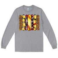 Heather Grey softball serape leopard cowhide glitter brushstrokes Long Sleeve Tee - Artiststas