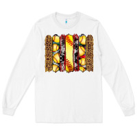 White softball serape leopard cowhide glitter brushstrokes Long Sleeve Tee - Artiststas