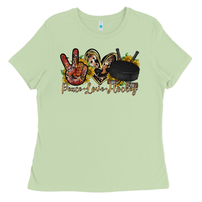 Peace Love Hockey Ladies Tee by RacoonDesign | Teevron