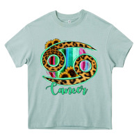 Arona Cancer Zodiac Sign Sunflower Leopard Serape Heavy Core Tee - RanaPortraitStore