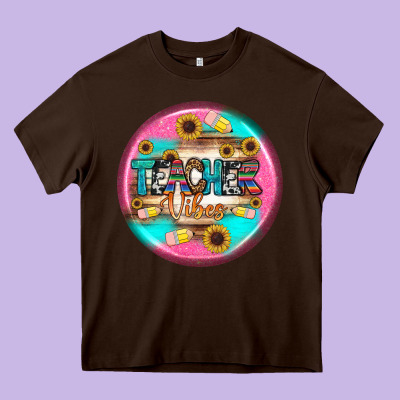 Teacher Vibe Earrings Heavy Core Tee Designed By Bundleandbundleshop