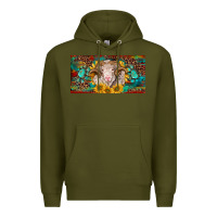 Army Green merino ram license plate Premium Hoodie - BarkalooDesign