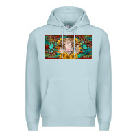 Blue Mist merino ram license plate Premium Hoodie - BarkalooDesign