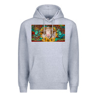 Heather Grey merino ram license plate Premium Hoodie - BarkalooDesign