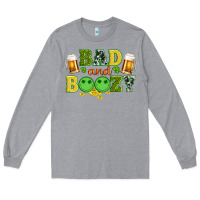 Heather Grey bad and boozy wıth beer and coins Long Sleeve Tee - Artiststas