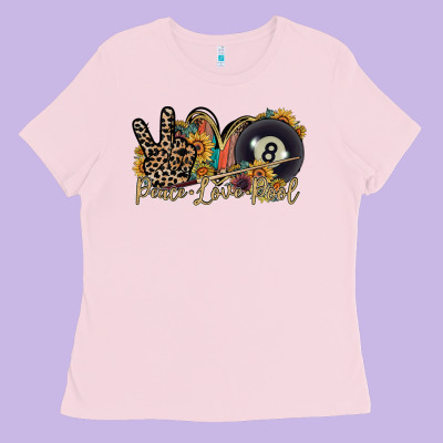 Peace Love Pool Ladies Tee Designed By Racoondesign