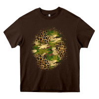 Chocolate Brown camouflage and leopard patch  4 Heavy Core Tee - BundleAndBundleShop