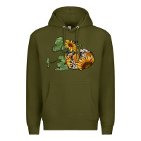 Army Green sunflower pumpkin Premium Hoodie - RanaPortraitStore