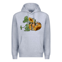 Heather Grey sunflower pumpkin Premium Hoodie - RanaPortraitStore