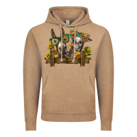 Vintage Coffee 2 donkeys with sunflowers Vintage Hoodie - BarkalooDesign