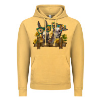 Vintage Mustard 2 donkeys with sunflowers Vintage Hoodie - BarkalooDesign