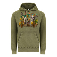 Vintage Olive 2 donkeys with sunflowers Vintage Hoodie - BarkalooDesign