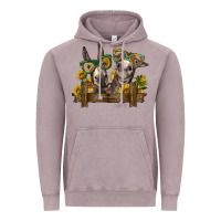 Vintage Zinc 2 donkeys with sunflowers Vintage Hoodie - BarkalooDesign