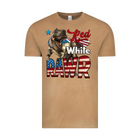 Vintage Camel Red White Rawr Dinosaur T-Rex Vintage Tee - LillyAllenDesigns